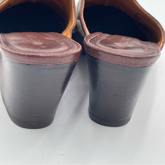 Jessica Bennett leather Clog Mule 7.5 Embroidered Brown Bootie Festival Cosplay - Picture 13 of 16